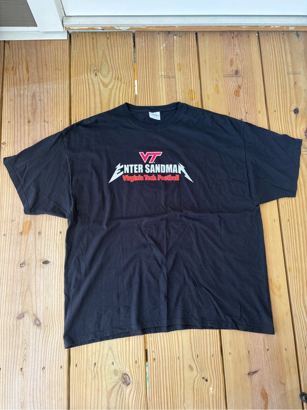 VA Tech Football Metallica Shirt Hanes Heavyweight (Fits like an Oversized XL)